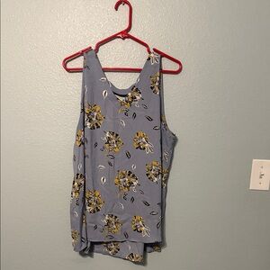 Maurices Floral Tank Top - Gray and Yellow